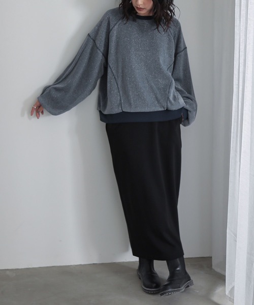 n'OrLABEL（ノアールレーベル）の「『ラメチュールスウェット』（スウェット・レディース・ネイビー/杢グレー/イエロー・FREE）」の20枚目の写真