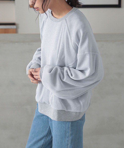 n'OrLABEL（ノアールレーベル）の「『ラメチュールスウェット』（スウェット・レディース・ネイビー/杢グレー/イエロー・FREE）」の11枚目の写真