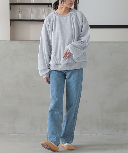 n'OrLABEL（ノアールレーベル）の「『ラメチュールスウェット』（スウェット・レディース・ネイビー/杢グレー/イエロー・FREE）」の12枚目の写真