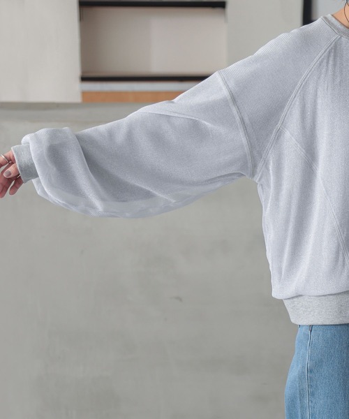 n'OrLABEL（ノアールレーベル）の「『ラメチュールスウェット』（スウェット・レディース・ネイビー/杢グレー/イエロー・FREE）」の15枚目の写真