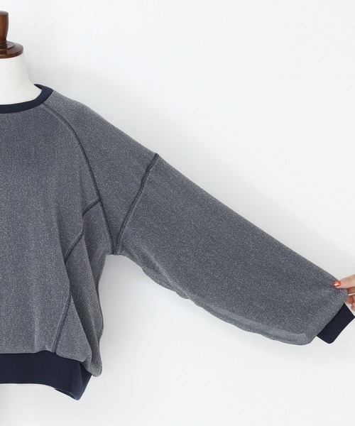 n'OrLABEL（ノアールレーベル）の「『ラメチュールスウェット』（スウェット・レディース・ネイビー/杢グレー/イエロー・FREE）」の21枚目の写真