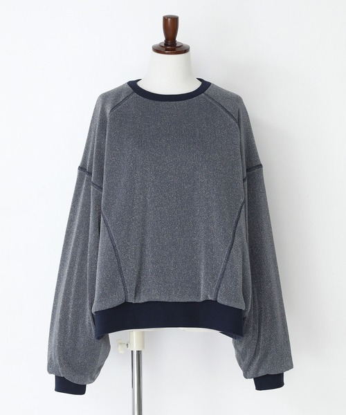 n'OrLABEL（ノアールレーベル）の「『ラメチュールスウェット』（スウェット・レディース・ネイビー/杢グレー/イエロー・FREE）」の22枚目の写真