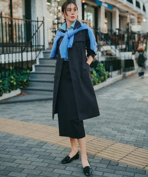 23区（ニジュウサンク）の「エアータンブラー TCギャバジン ロング トレンチコート（トレンチコート・レディース・黄土色系/ネイビー系/ベージュ系・36/42/40/38）」の9枚目の写真