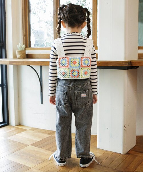 BREEZE（ブリーズ）の「【リンク/ジュニア対応】ボーダーリブロンT（Tシャツ/カットソー・キッズ・ブラック/オフホワイト/グリーン/ピンク・80/90/100/110/120/130/140）」の6枚目の写真