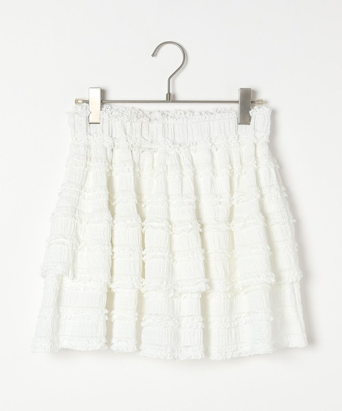 Heather（ヘザー）の「レースフリルミニスカート　319845（スカート・レディース・オフホワイト/ブラック・FREE）」の3枚目の写真