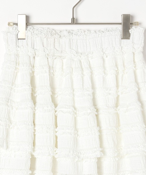 Heather（ヘザー）の「レースフリルミニスカート　319845（スカート・レディース・オフホワイト/ブラック・FREE）」の4枚目の写真
