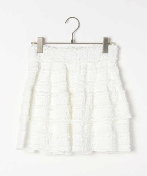 Heather（ヘザー）の「レースフリルミニスカート　319845（スカート・レディース・オフホワイト/ブラック・FREE）」の6枚目の写真
