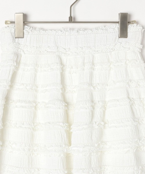 Heather（ヘザー）の「レースフリルミニスカート　319845（スカート・レディース・オフホワイト/ブラック・FREE）」の7枚目の写真
