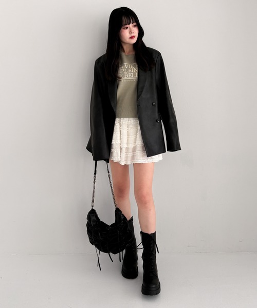 Heather（ヘザー）の「レースフリルミニスカート　319845（スカート・レディース・オフホワイト/ブラック・FREE）」の17枚目の写真