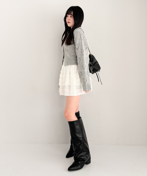 Heather（ヘザー）の「レースフリルミニスカート　319845（スカート・レディース・オフホワイト/ブラック・FREE）」の20枚目の写真