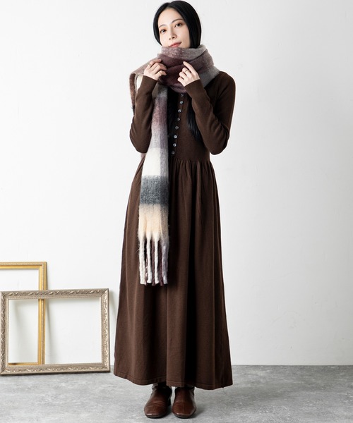 セール】華やかさと実用性を兼ね備えた主役級マフラーセットニット