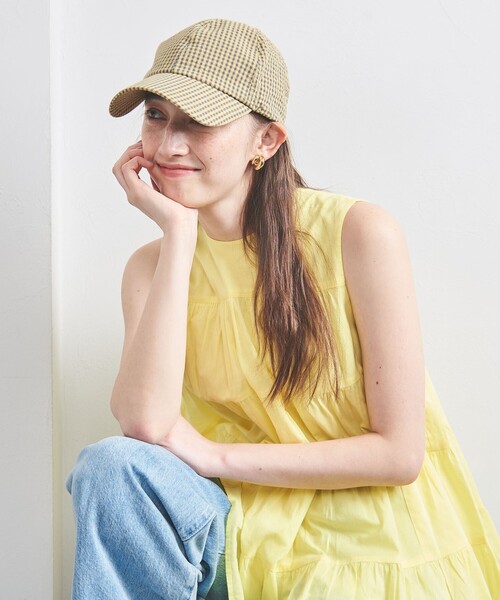 UNITED ARROWS(ユナイテッドアローズ)の「ギンガムチェック キャップ UV(キャップ・レディース・オリーブ/マスタード/ブラック・FREE)」の13枚目の写真