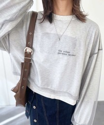 GeeRA | 春 にぴったり。チュールレイヤード箔プリント袖ボリューム裏毛ロゴスウェット(スウェット)