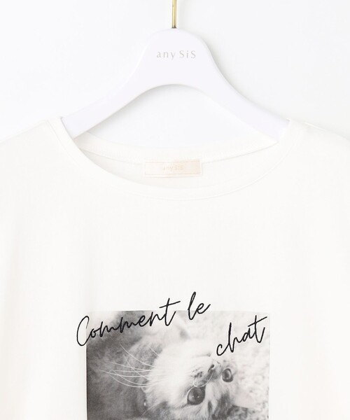 ANY SIS(エニィスィス)の「【貴島明日香さんコラボ】チュールレイニャード猫 Tシャツ(Tシャツ/カットソー・レディース・アイボリー系/ライトグレー系・4)」の22枚目の写真