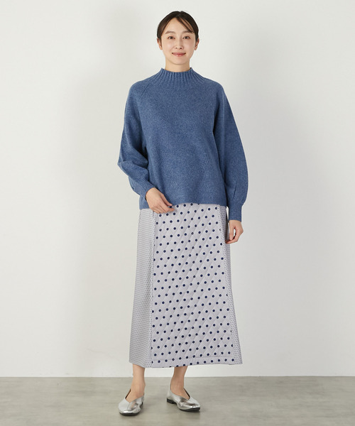MELROSE claire（メルローズ クレール）の「【ドット切替キルティングスカート】（スカート・レディース・ブラック/ライトグレー・FREE）」の7枚目の写真