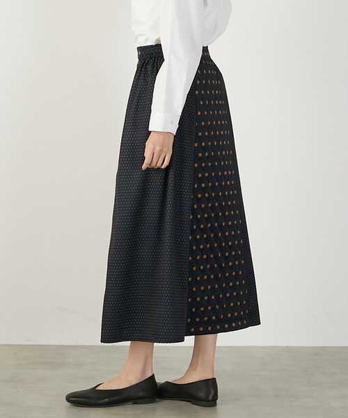 MELROSE claire（メルローズ クレール）の「【ドット切替キルティングスカート】（スカート・レディース・ブラック/ライトグレー・FREE）」の15枚目の写真