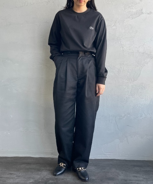 LACOSTE（ラコステ）の「[LACOSTE/ラコステ] ワンポイントロゴ クルーネックロンT（Tシャツ/カットソー・レディース・ブラック/ネイビー/ホワイト/オフホワイト/サックスブルー/オリーブ/ベージュ・2/4/3/5）」の13枚目の写真