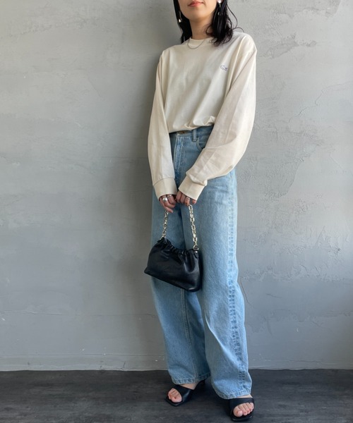 LACOSTE（ラコステ）の「[LACOSTE/ラコステ] ワンポイントロゴ クルーネックロンT（Tシャツ/カットソー・レディース・ブラック/ネイビー/ホワイト/オフホワイト/サックスブルー/オリーブ/ベージュ・2/4/3/5）」の12枚目の写真