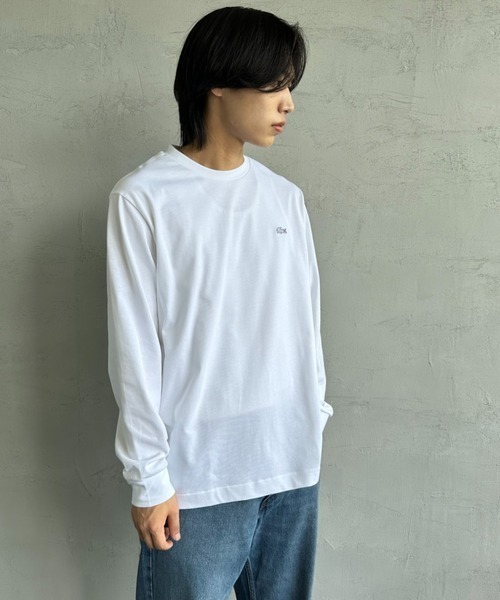 ラコステ ワンポイントロゴ ホワイト ロンT LACOSTE/ラコステ] ワンポイントロゴ ロングスリーブTシャツ（T