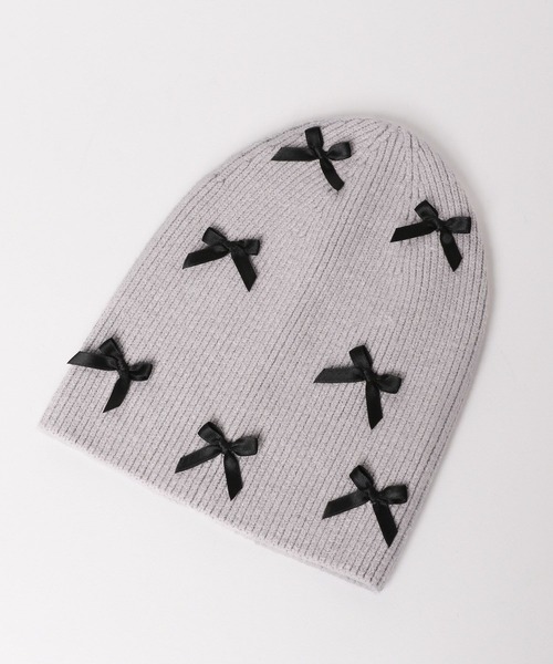 GLOBAL WORK（グローバルワーク）の「洗えるリボンニットワッチ/キッズ/290836（ニットキャップ/ビーニー・キッズ・グレー/ブラック・FREE）」の4枚目の写真