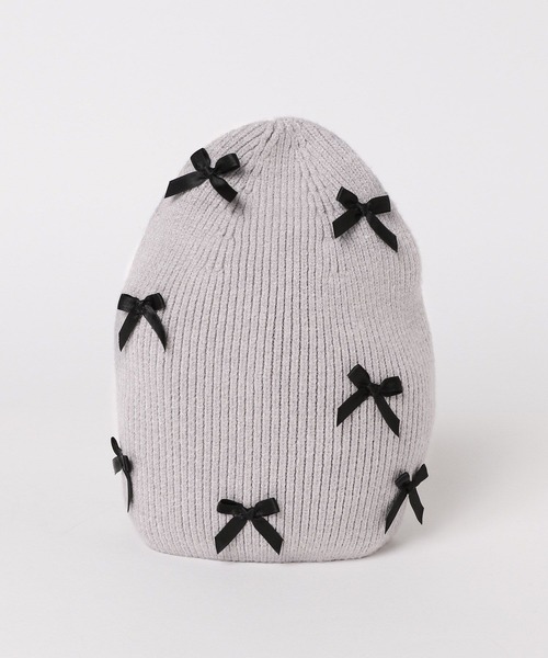 GLOBAL WORK（グローバルワーク）の「洗えるリボンニットワッチ/キッズ/290836（ニットキャップ/ビーニー・キッズ・グレー/ブラック・FREE）」の3枚目の写真