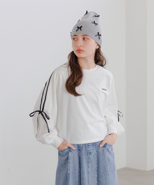 GLOBAL WORK（グローバルワーク）の「洗えるリボンニットワッチ/キッズ/290836（ニットキャップ/ビーニー・キッズ・グレー/ブラック・FREE）」の21枚目の写真