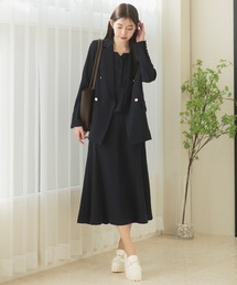 CELEN | 《2025新作》【洗える/セレモニースーツ/カセット服】ダブルブレストジャケット・ドレープスカート 2点セット(スーツセット)
