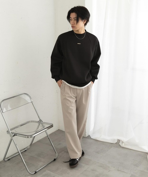 SENSE OF PLACE by URBAN RESEARCH（センスオブプレイスバイアーバンリサーチ）の「ポンチプレートキリカエスウェット（スウェット・メンズ・ブルー/ブラック/グレー・LARGE/MEDIUM）」の4枚目の写真