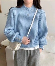 丸ネックニット
