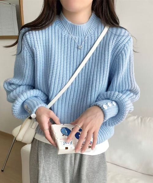 AsheKsha(アシクシャ)の「丸ネックニット(ニット/セーター・レディース・ピンク/グレー/ベージュ・F)」の13枚目の写真