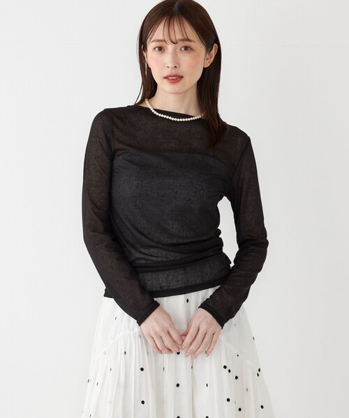 SHIPS Colors:〈洗濯機可能〉シアー テレコ ボートネック インナー（T