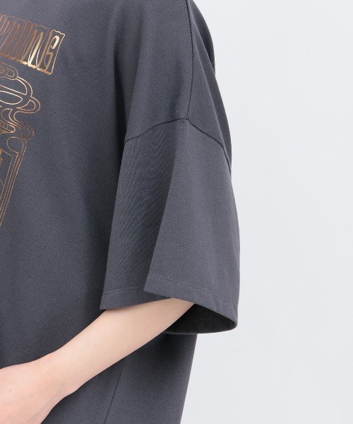 チチカカ（チチカカ）の「ホーリー箔プリントＴシャツ【ユニセックス】（Tシャツ/カットソー・レディース・チャコールグレー/オフホワイト・FREE）」の10枚目の写真
