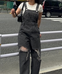 merrylatte | ダメージワイドサロペ(サロペット/オーバーオール)