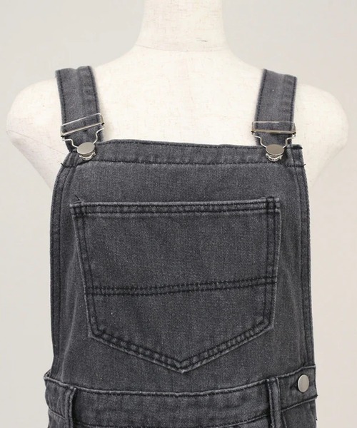 merrylatte（メリーラテ）の「ダメージワイドサロペ（サロペット/オーバーオール・レディース・ブラック・M/S）」の12枚目の写真