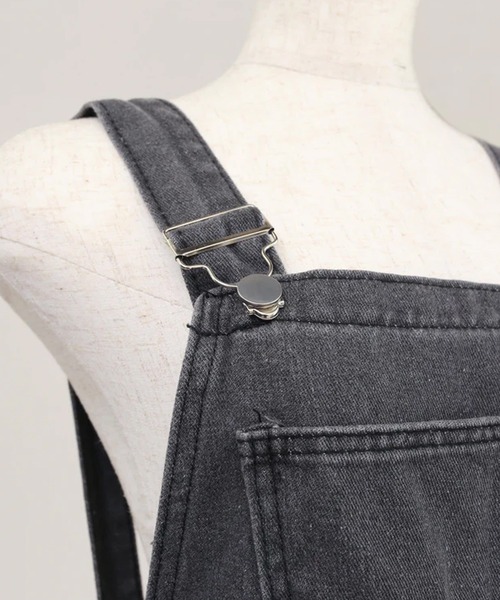 merrylatte（メリーラテ）の「ダメージワイドサロペ（サロペット/オーバーオール・レディース・ブラック・M/S）」の14枚目の写真