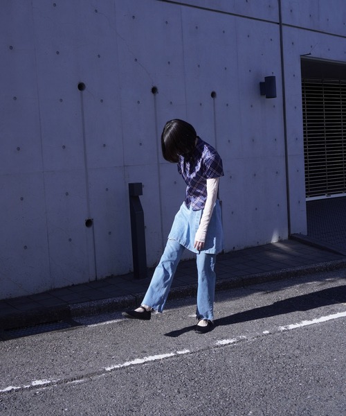 G.V.G.V.（ジーヴィージーヴィー）の「PLAID SATIN BLOUSE（シャツ/ブラウス・レディース・バーガンディー/ネイビー・ONE SIZE）」の9枚目の写真