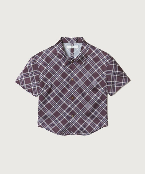 G.V.G.V.（ジーヴィージーヴィー）の「PLAID SATIN BLOUSE（シャツ/ブラウス・レディース・バーガンディー/ネイビー・ONE SIZE）」の15枚目の写真
