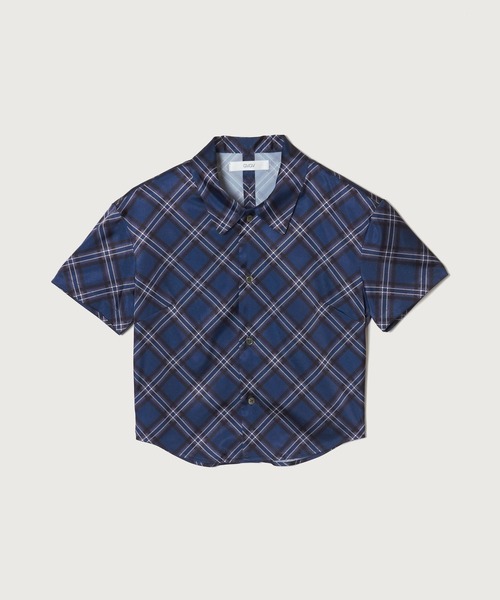 G.V.G.V.（ジーヴィージーヴィー）の「PLAID SATIN BLOUSE（シャツ/ブラウス・レディース・バーガンディー/ネイビー・ONE SIZE）」の14枚目の写真
