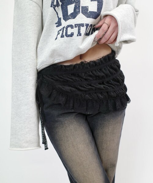 WHO'S WHO gallery（フーズフーギャラリー）の「レーシーラップベルト（ベルト・レディース・ブラック/ホワイト・FREE）」の2枚目の写真