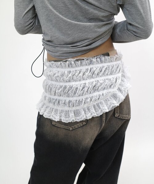 WHO'S WHO gallery（フーズフーギャラリー）の「レーシーラップベルト（ベルト・レディース・ブラック/ホワイト・FREE）」の4枚目の写真