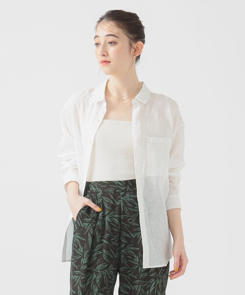 B:MING by BEAMS（ビーミングバイビームス）の「【冷房対策】ルランゼフィール リネン シャツ（S～M）（シャツ/ブラウス・レディース・ネイビー/その他1/その他/オフホワイト・MEDIUM/SMALL）」の11枚目の写真