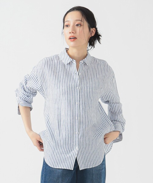 B:MING by BEAMS（ビーミングバイビームス）の「【冷房対策】ルランゼフィール リネン シャツ（S～M）（シャツ/ブラウス・レディース・ネイビー/その他1/その他/オフホワイト・MEDIUM/SMALL）」の19枚目の写真