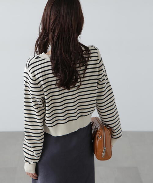 FREE'S MART（フリーズマート）の「◆ドットボタンクルーネックカーディガン（カーディガン/ボレロ・レディース・ホワイト系その他/レッド/ネイビー・FREE）」の11枚目の写真