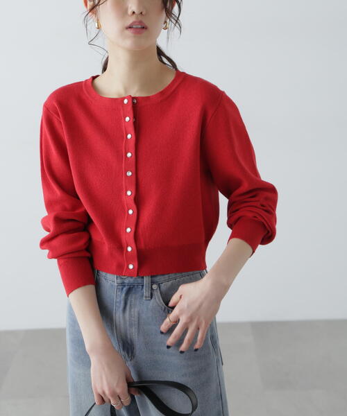 FREE'S MART（フリーズマート）の「◆ドットボタンクルーネックカーディガン（カーディガン/ボレロ・レディース・ホワイト系その他/レッド/ネイビー・FREE）」の20枚目の写真