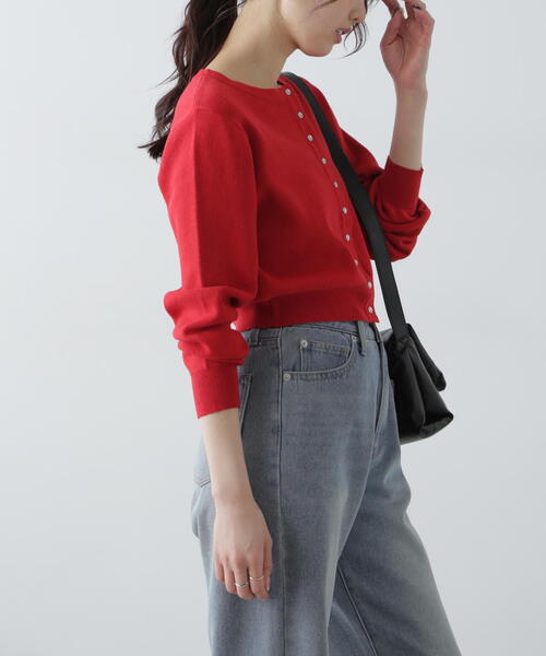 FREE'S MART（フリーズマート）の「◆ドットボタンクルーネックカーディガン（カーディガン/ボレロ・レディース・ホワイト系その他/レッド/ネイビー・FREE）」の22枚目の写真