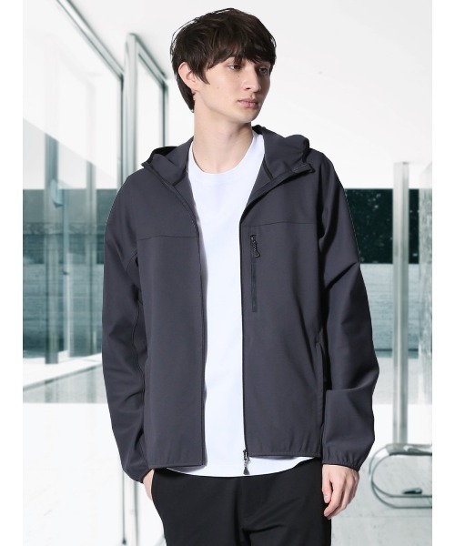 m.f.editorial（エムエフエディトリアル）の「【ストレッチ ウォッシャブル】m.f.エディトリアル メンズ circle motion JERSEY フーデットアウター(セットアップ可能)（パーカー・メンズ・ブラック/グレー系その他2・LARGE/X-LARGE/MEDIUM）」の2枚目の写真