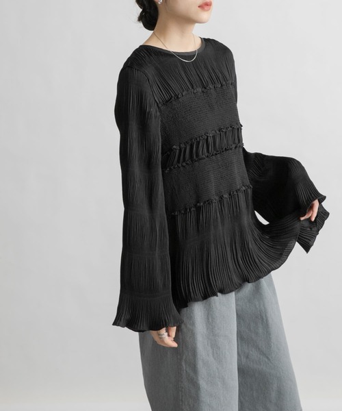 eriko katori プリーツ　ブラウス trim_fce_item66e3f9f031e29.jpg