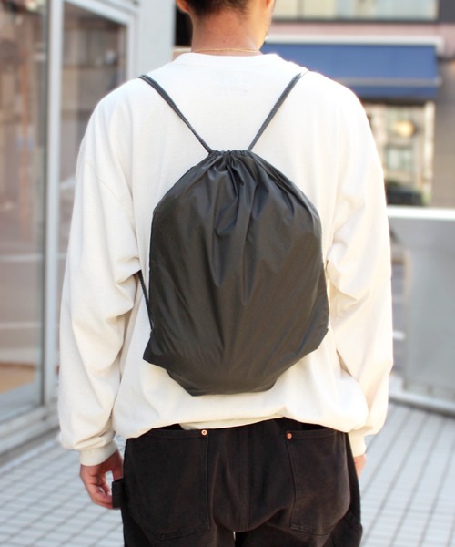yield(イールド)の「【BAGS】バッグス ナイロン ジムサック シューズ入れ サブバック YN0031(エコバッグ/サブバッグ・レディース・ブラック/カーキ/チャコールグレー/ダークグリーン/ネイビー/オレンジ・FREE)」の2枚目の写真