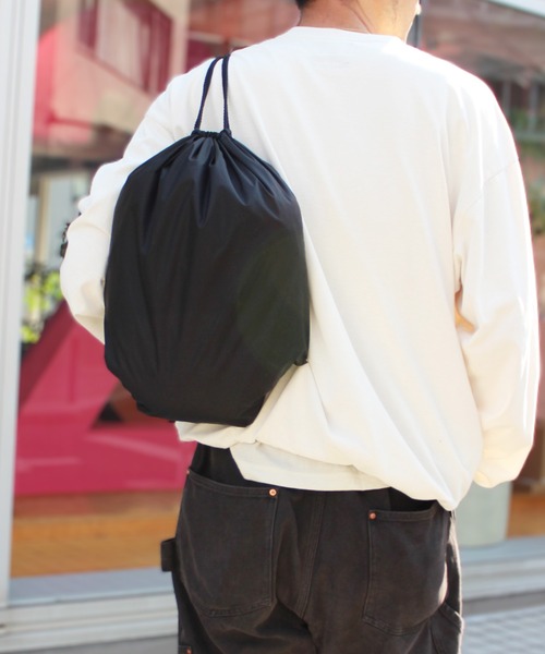 yield(イールド)の「【BAGS】バッグス ナイロン ジムサック シューズ入れ サブバック YN0031(エコバッグ/サブバッグ・レディース・ブラック/カーキ/チャコールグレー/ダークグリーン/ネイビー/オレンジ・FREE)」の1枚目の写真
