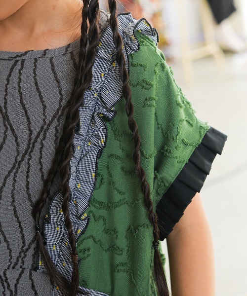 unica（ユニカ）の「切替えドルマンワンピース（ワンピース・キッズ・グリーン/ブラック/オフホワイト・XL/L/M/S）」の11枚目の写真
